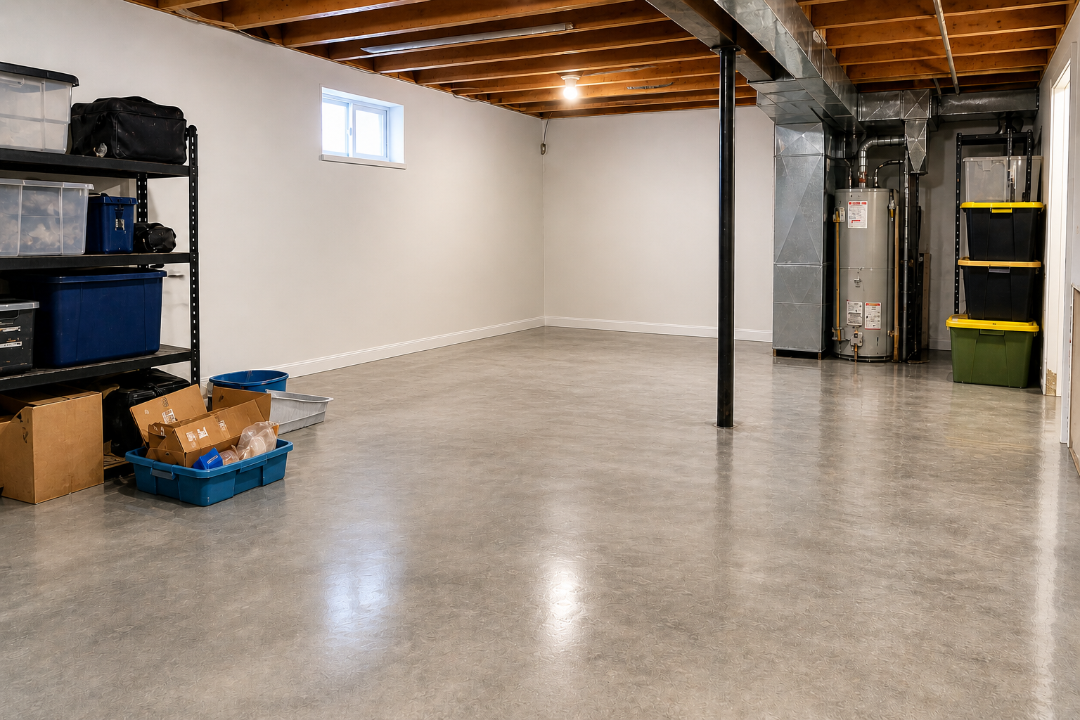 After — Flooded Basement