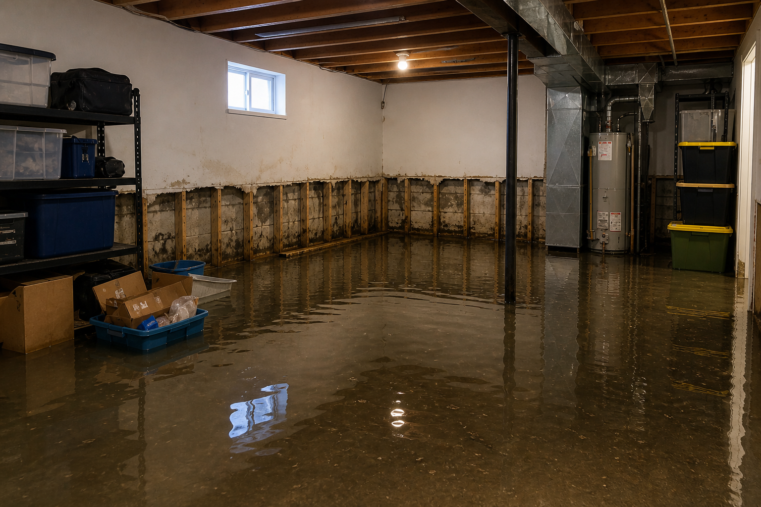 Before — Flooded Basement