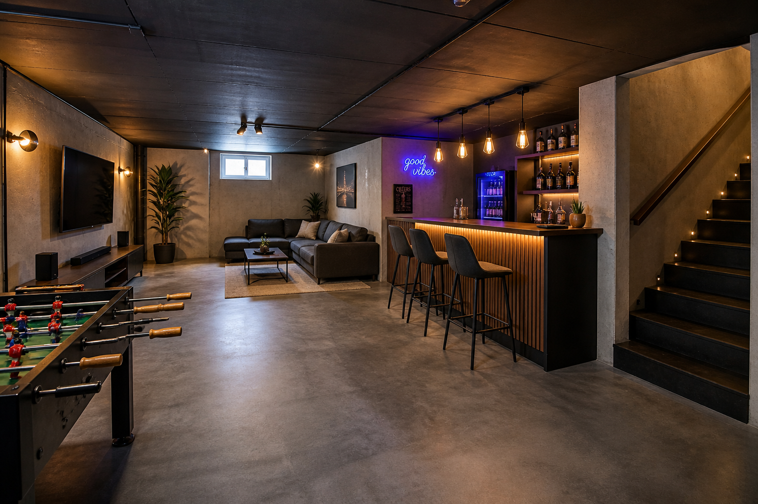 After — Burst Pipe · Basement