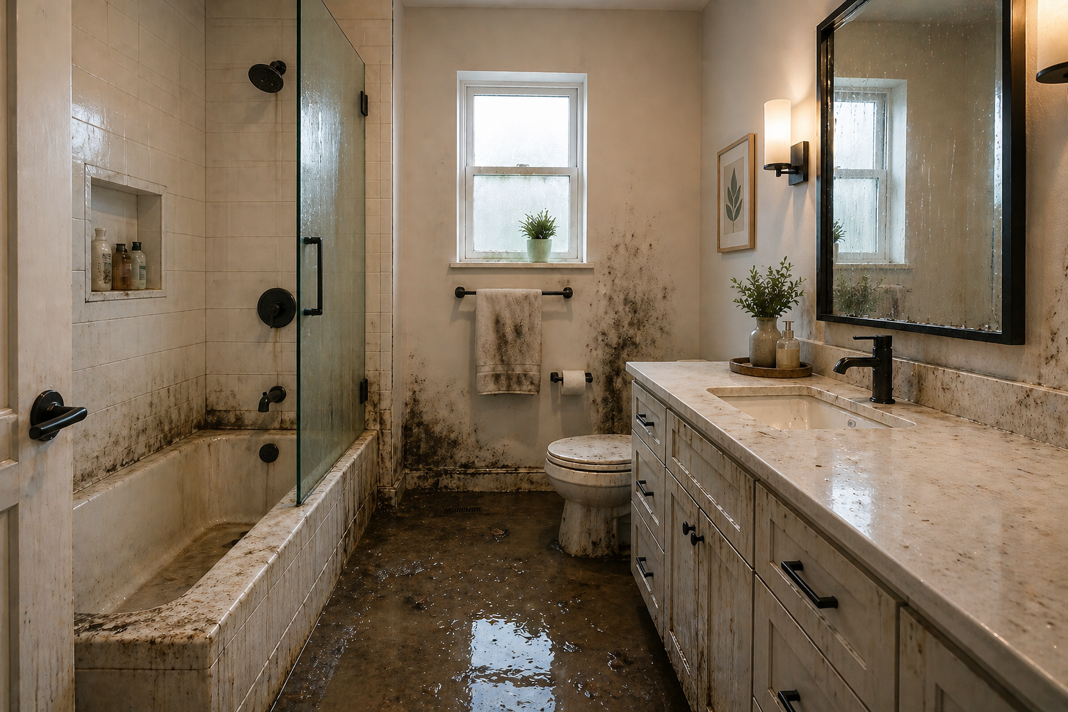 Before — Bathroom Water Damage