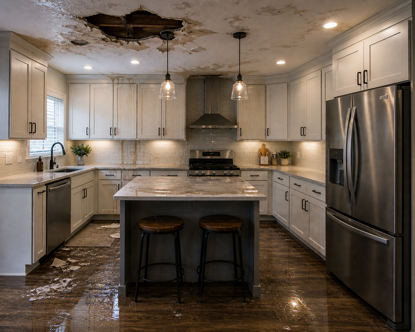 Before — Kitchen Water Damage