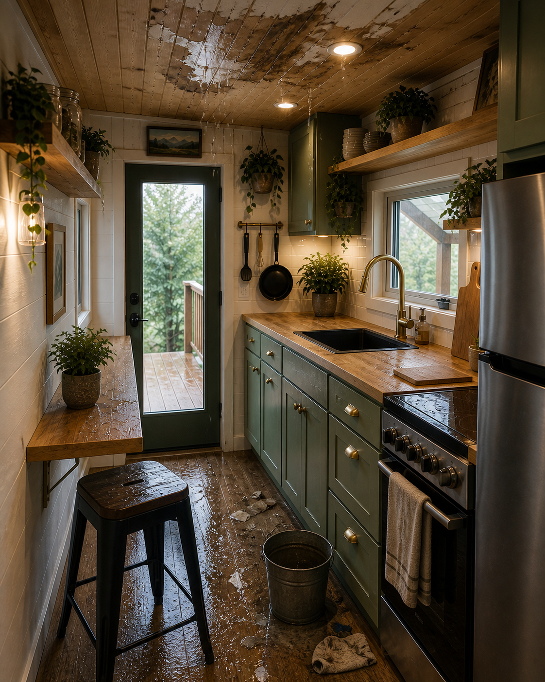 Before — Kitchen Flood Restoration