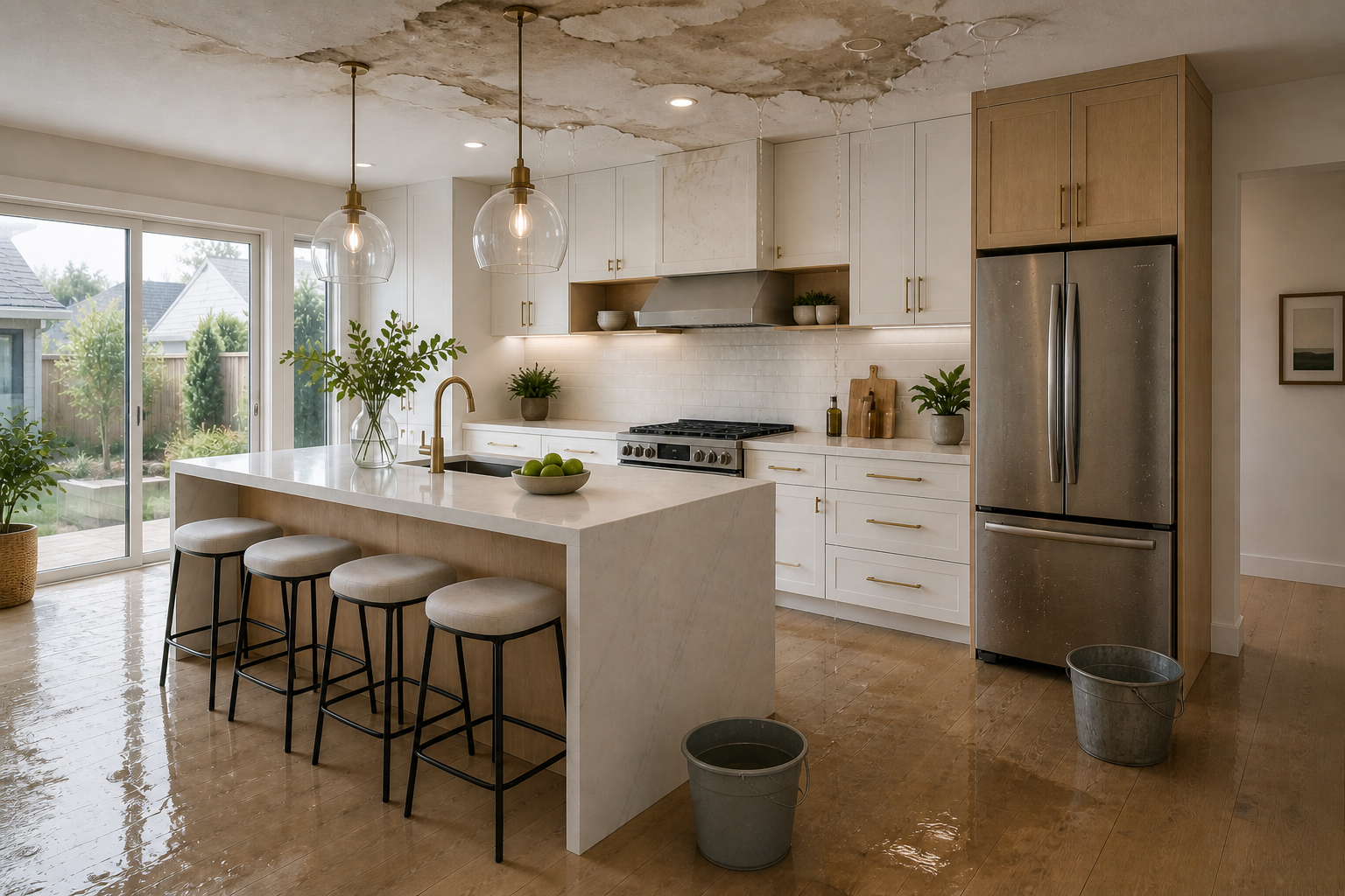 Before — Sink Pipe Burst · Kitchen